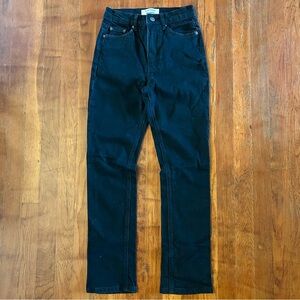 Reformation Mid Rise Straight Leg Organic Cotton Black Denim Jeans 23P